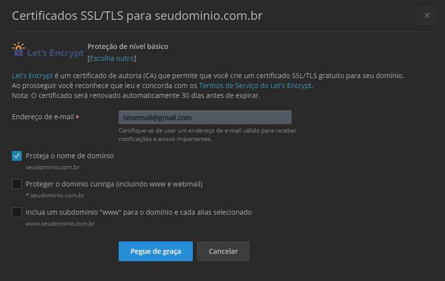 Como instalar um certificado SSL em meu site?